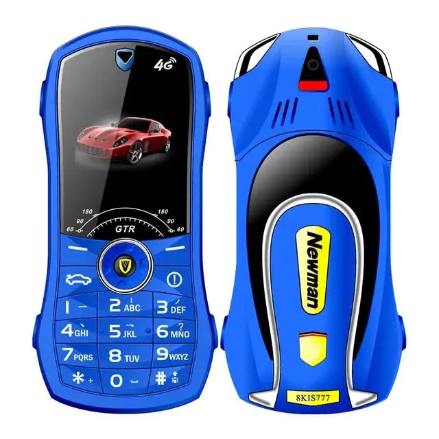 Car Model Mobile Phone 1.8 inch Push Button Mini Car Shape Key Student Dual Sim Telephone MP3 Real Vibration No Camera Cellphone GreatEagleInc