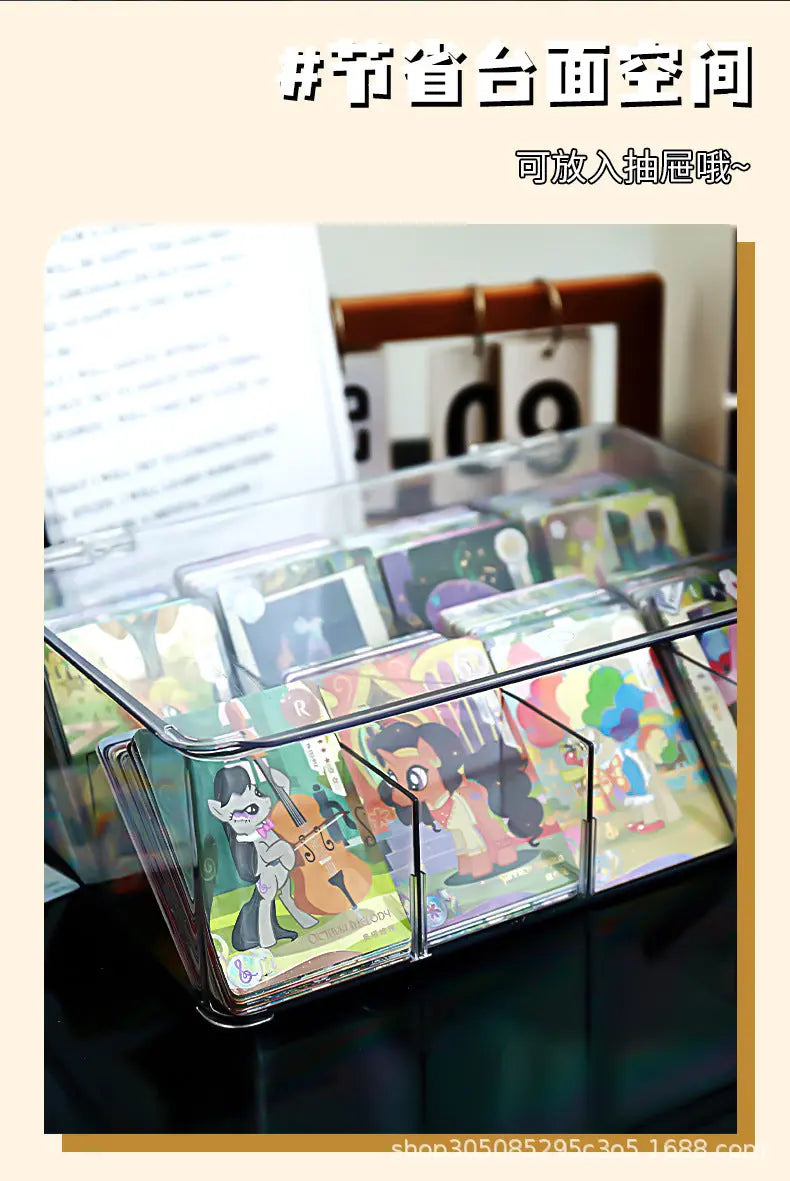 Card Storage Box, Card Organizer, Acrylic Compartment Display Rack, Stackable Drawer for Home Use GreatEagleInc
