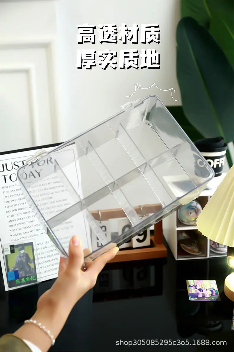 Card Storage Box, Card Organizer, Acrylic Compartment Display Rack, Stackable Drawer for Home Use GreatEagleInc