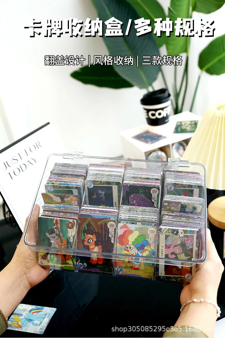 Card Storage Box, Card Organizer, Acrylic Compartment Display Rack, Stackable Drawer for Home Use GreatEagleInc