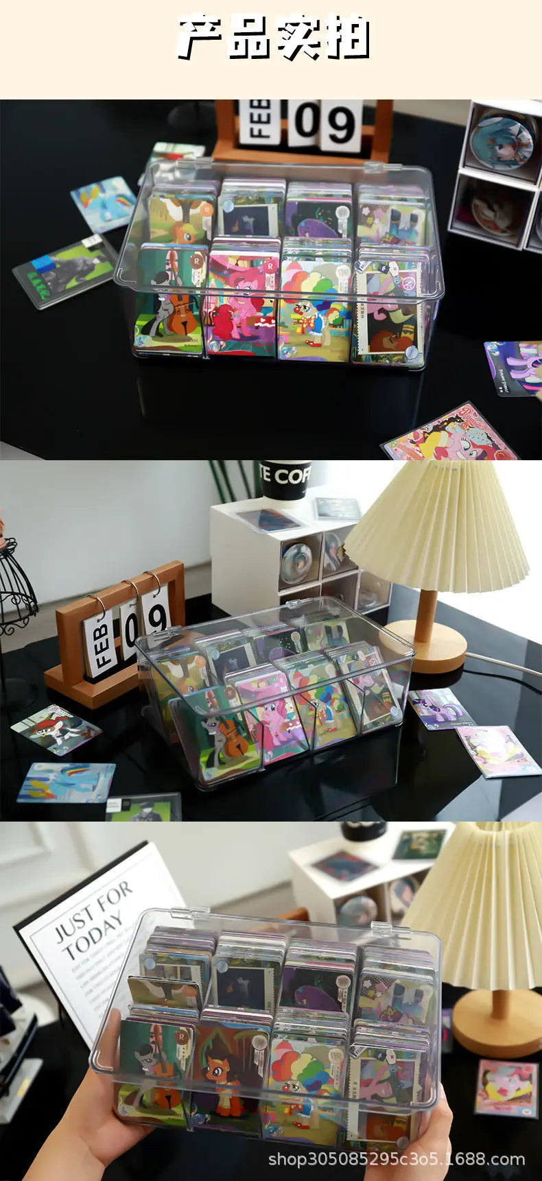 Card Storage Box, Card Organizer, Acrylic Compartment Display Rack, Stackable Drawer for Home Use GreatEagleInc
