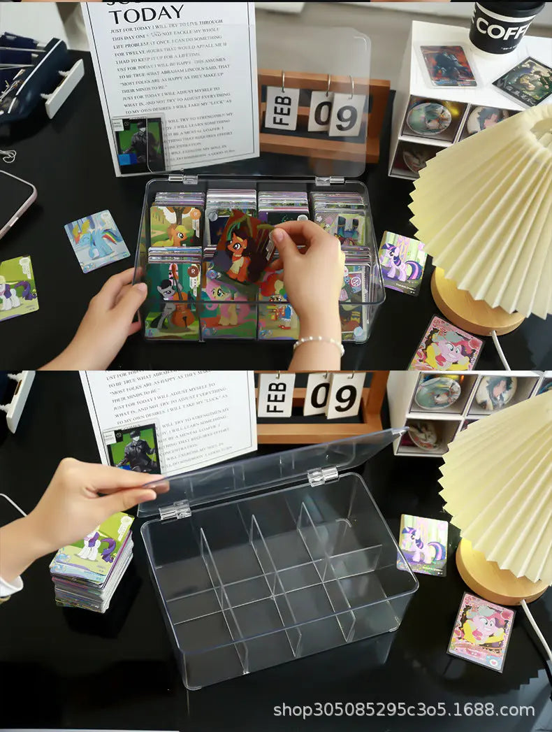 Card Storage Box, Card Organizer, Acrylic Compartment Display Rack, Stackable Drawer for Home Use GreatEagleInc
