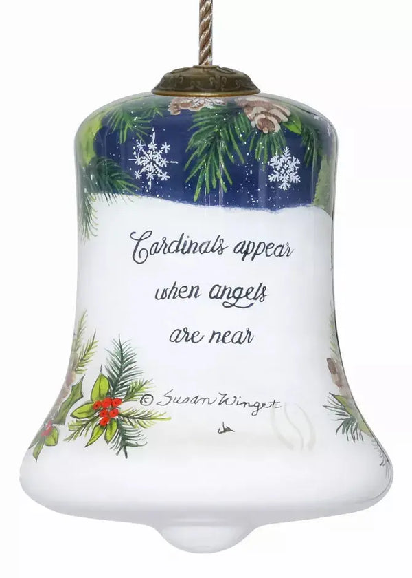 Cardinals Appear When Angels Are Near Hand Painted Glass Ornament Inner Beauty Gifts