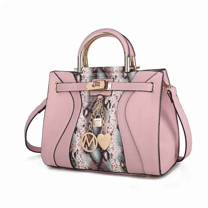 Cassia Snake embossed Vegan Leather Women's Satchel Bag MKF Collection by Mia K.
