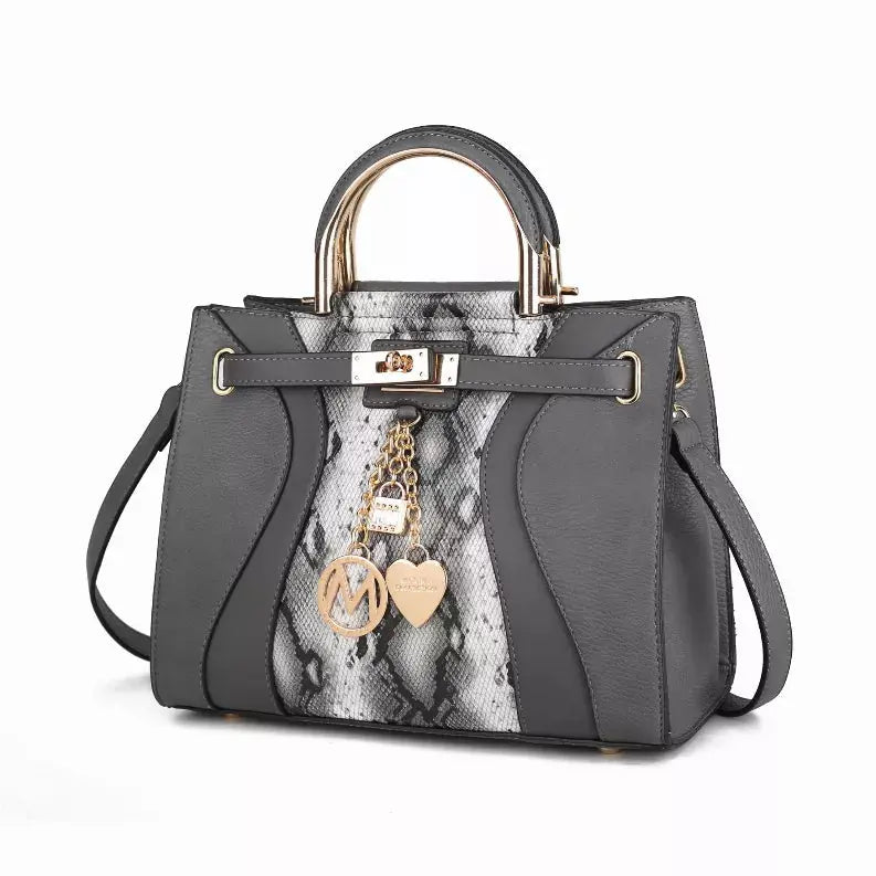Cassia Snake embossed Vegan Leather Women's Satchel Bag MKF Collection by Mia K.