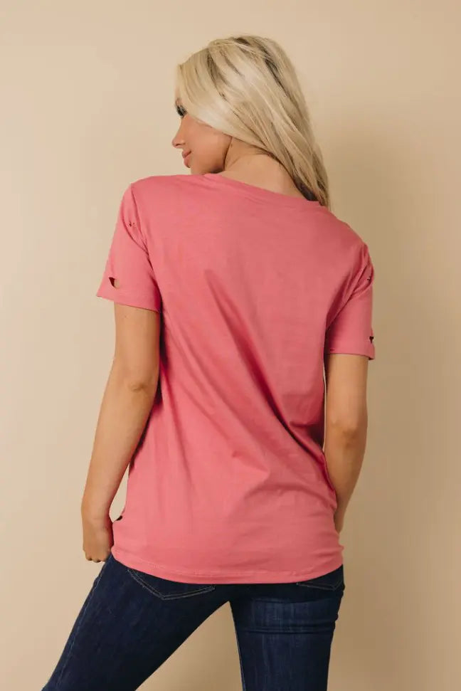Cassie Distressed Tee Stay Warm in Style