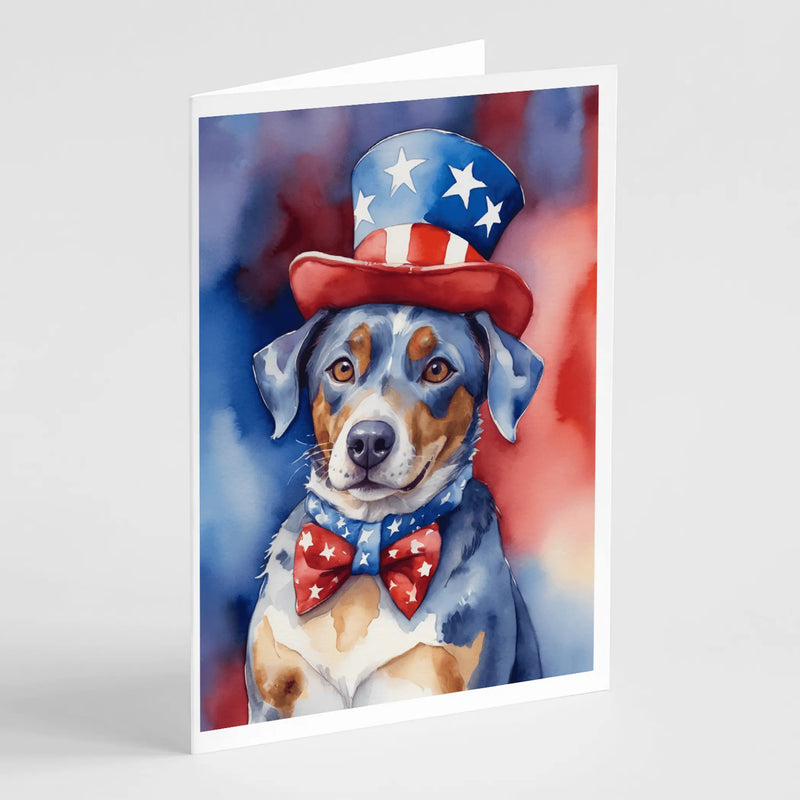 Catahoula Patriotic American Greeting Cards Pack of 8 Caroline's Treasures