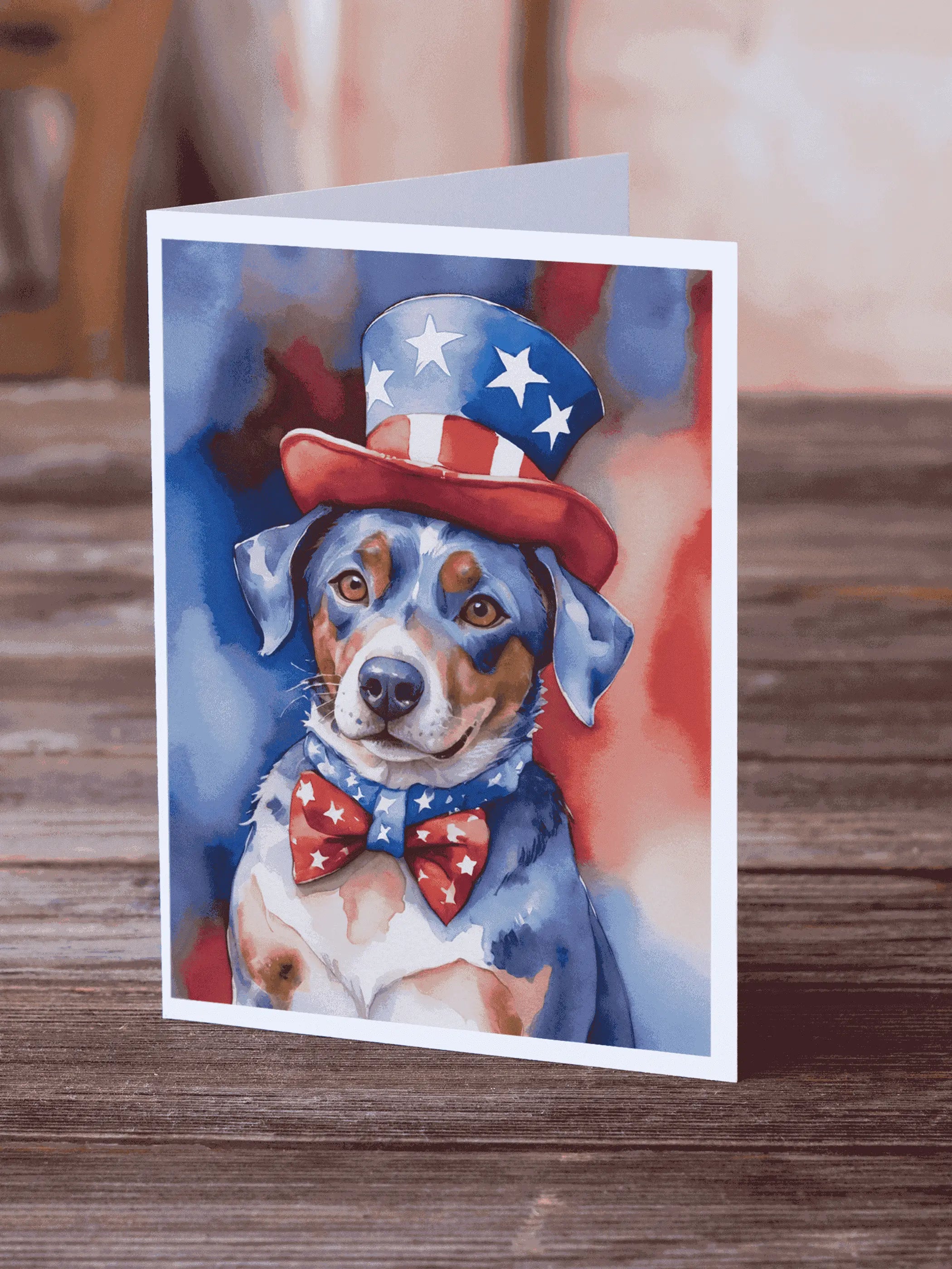 Catahoula Patriotic American Greeting Cards Pack of 8 Caroline's Treasures