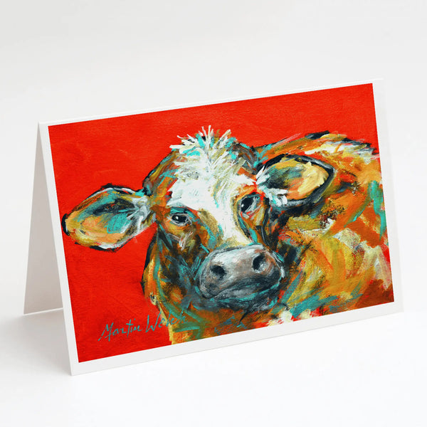 Caught Red Handed Cow Greeting Cards Pack of 8 Caroline's Treasures