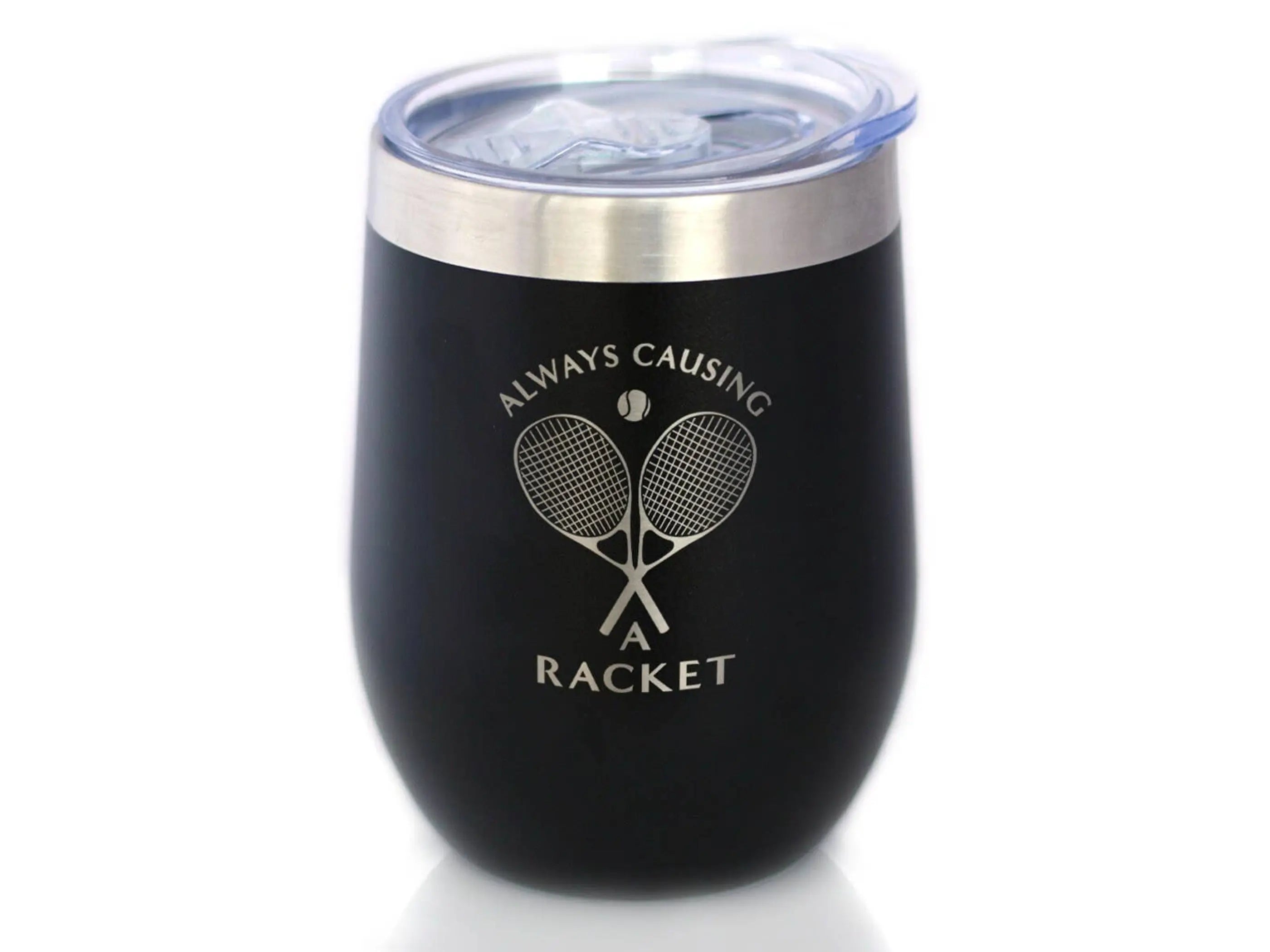 Causing a Racket Insulated Wine Tumbler - Tennis Gifts Bevvee