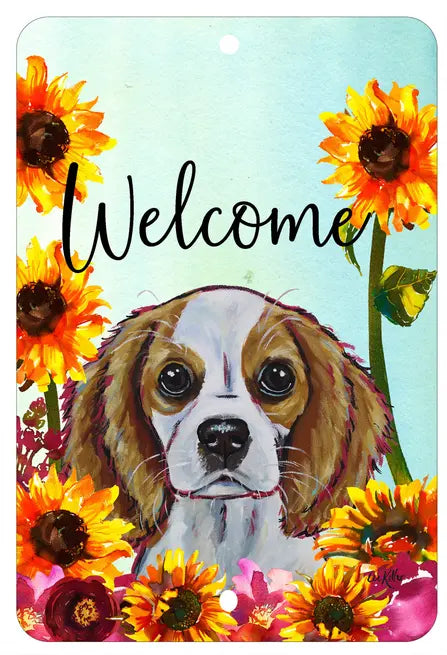 Cavalier King Charles Blenheim - HHS Welcome Indoor/Outdoor Aluminum Sign Best of Breed