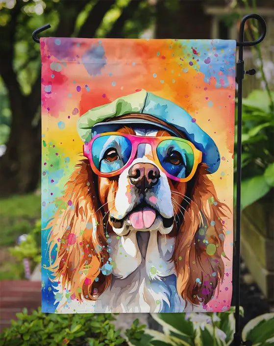 Cavalier Spaniel Hippie Dawg Garden Flag Caroline's Treasures