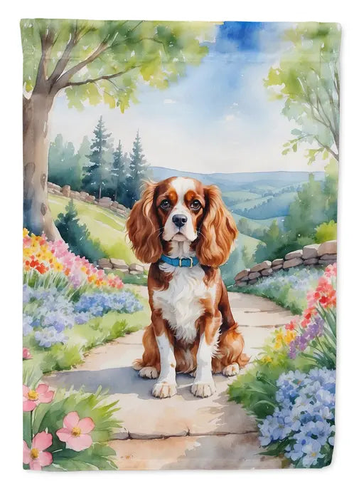Cavalier Spaniel Spring Path Garden Flag Caroline's Treasures