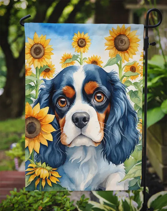 Cavalier Spaniel in Sunflowers Garden Flag Caroline's Treasures