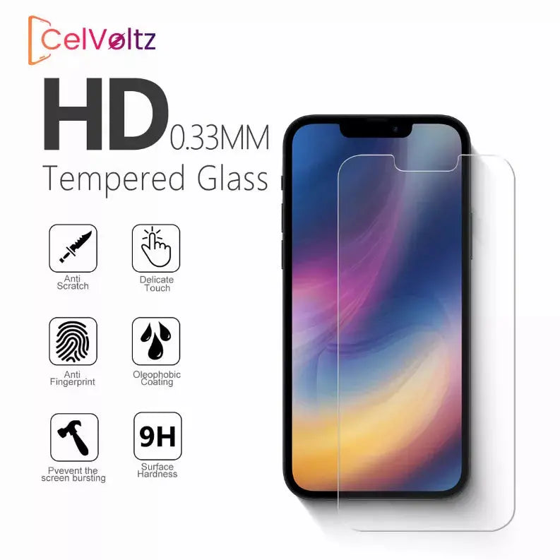 Celvoltz Tempered Glass Compatible For IPhone (100 Pack) Clear CelVoltz