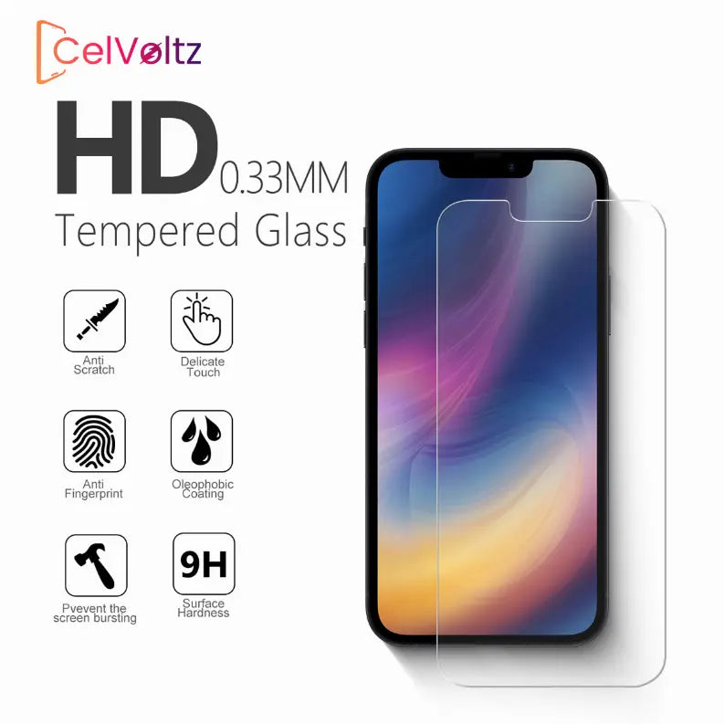 Celvoltz Tempered Glass Compatible For IPhone (100 Pack) Clear CelVoltz