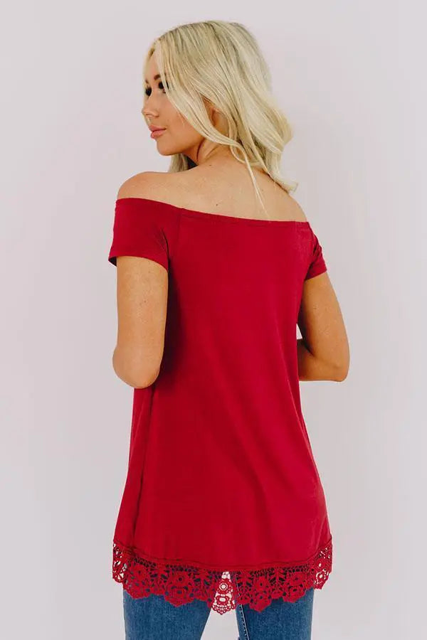 Center Point Road Off The Shoulder Top Stay Warm in Style