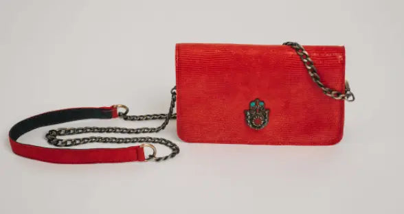 Chain Crossbody Bag - Red Bynes New York