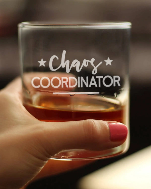 Chaos Coordinator Whiskey Rocks Glass - Teacher Gifts Bevvee