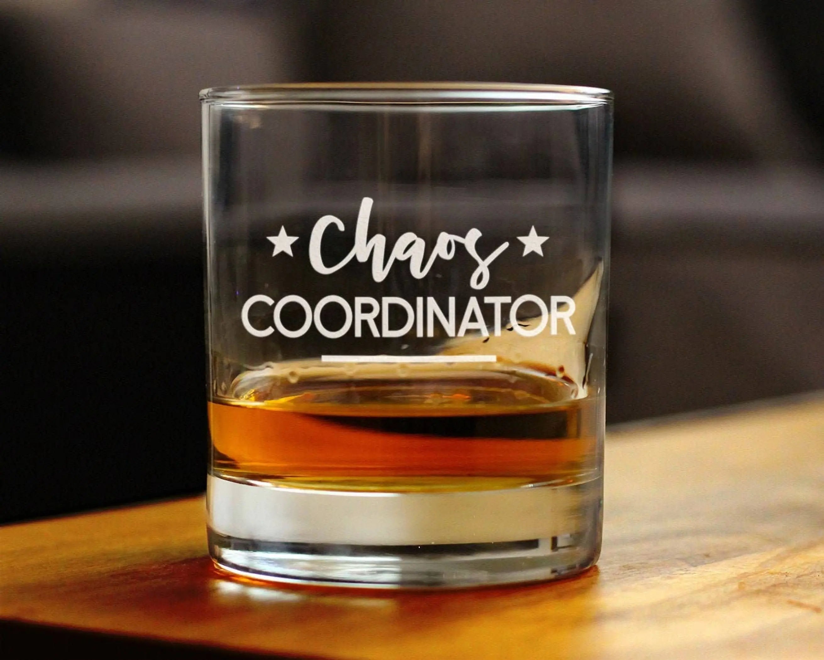 Chaos Coordinator Whiskey Rocks Glass - Teacher Gifts Bevvee