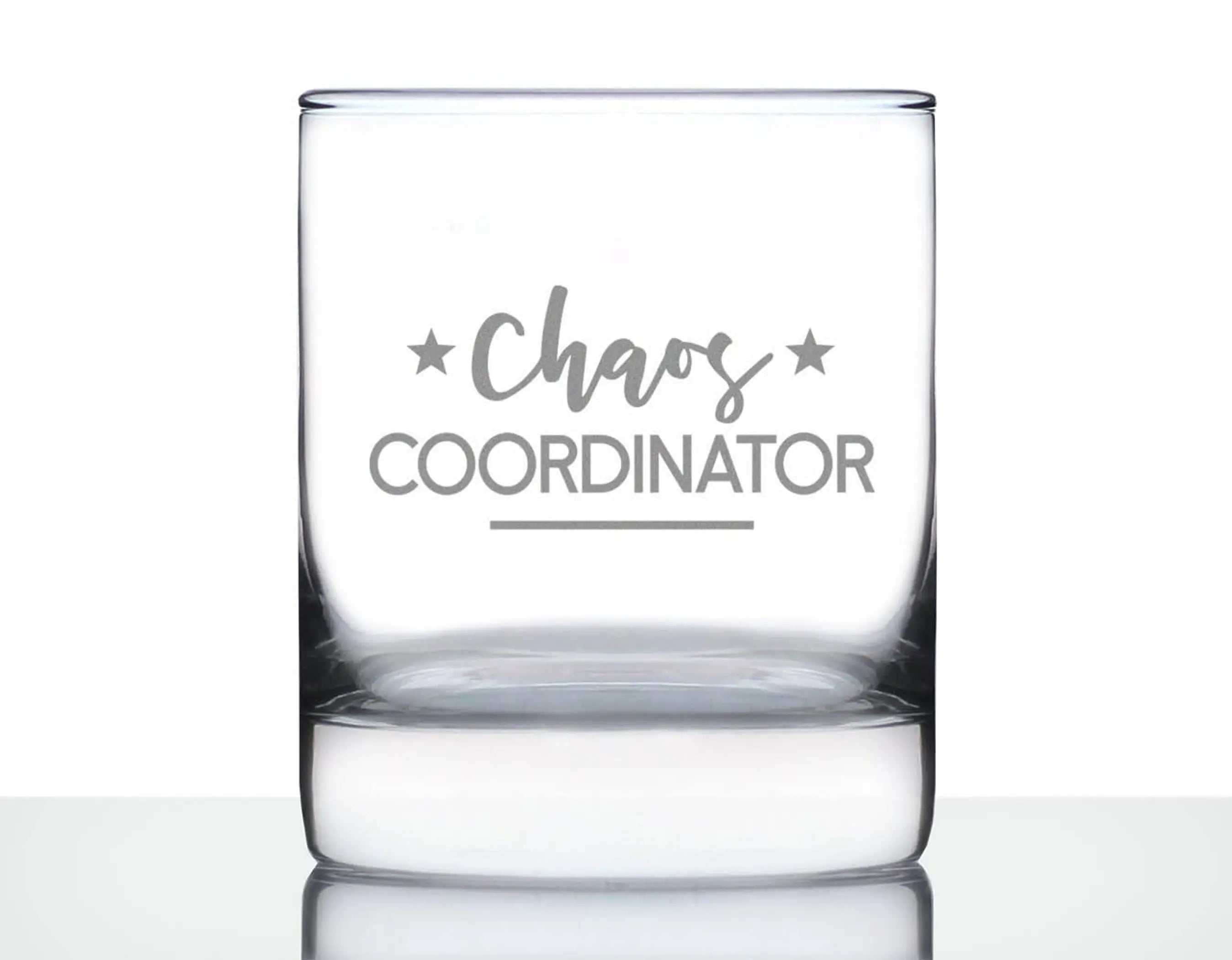 Chaos Coordinator Whiskey Rocks Glass - Teacher Gifts Bevvee
