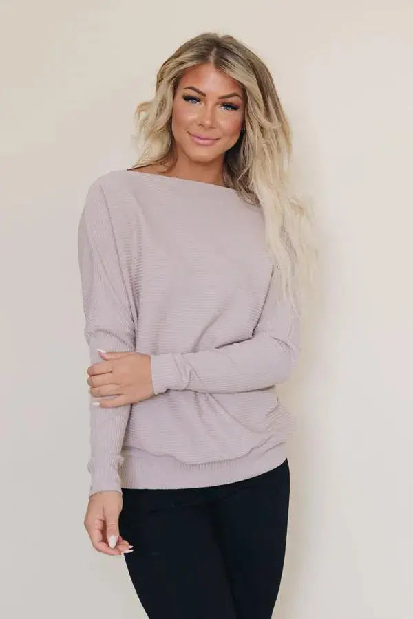 Charlene Ribbed Long Sleeve Top Stay Warm in Style