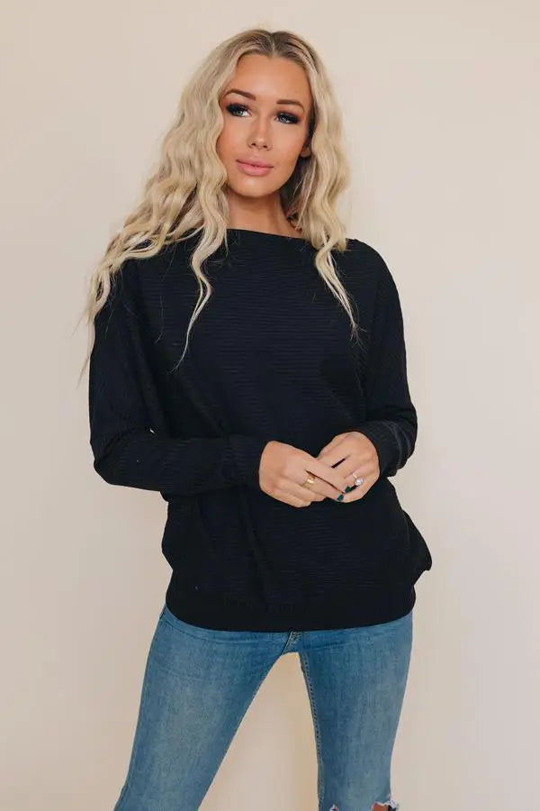 Charlene Ribbed Long Sleeve Top Stay Warm in Style