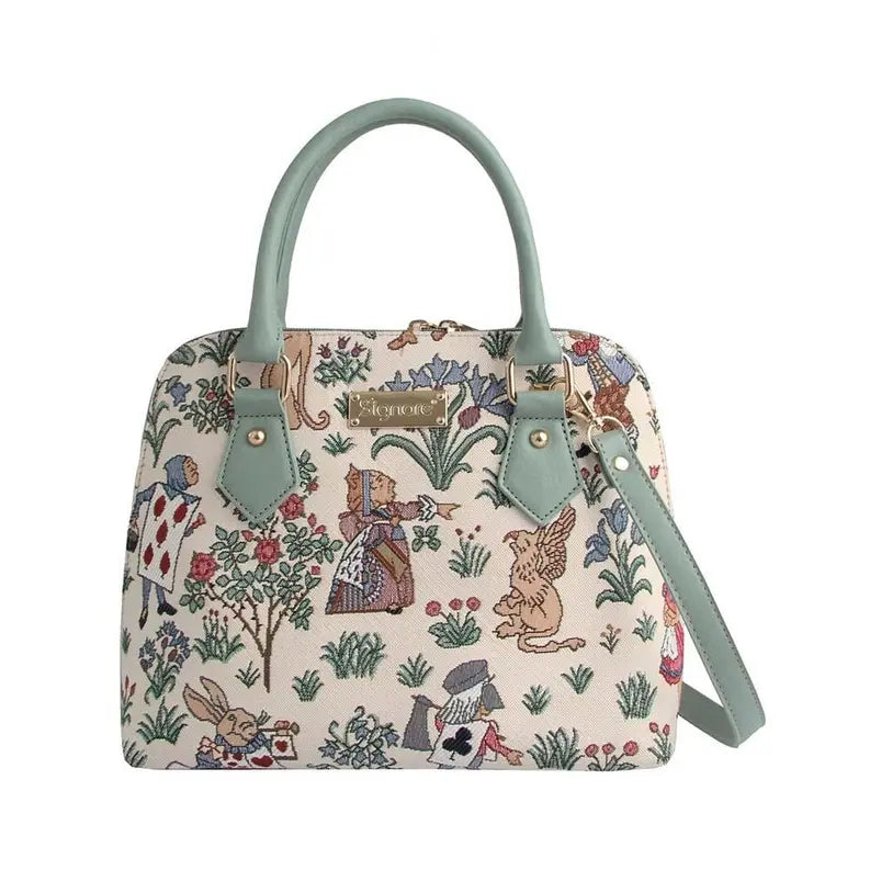 Charles Voysey Alice In Wonderland Convertible Top Handle Purse Handbag Signare USA