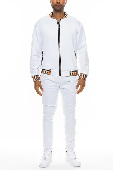 Checkered Detail Track Jacket Set WEIV