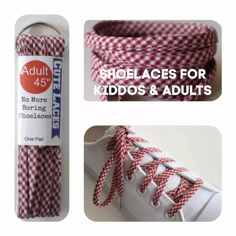 Checkered Gingham Shoelaces Cutelaces