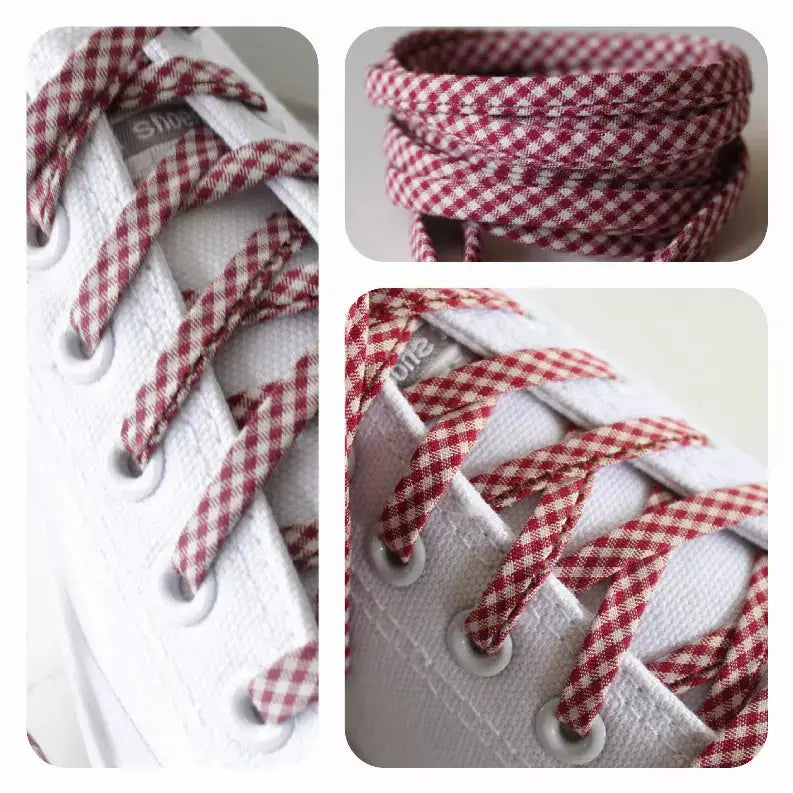 Checkered Gingham Shoelaces Cutelaces