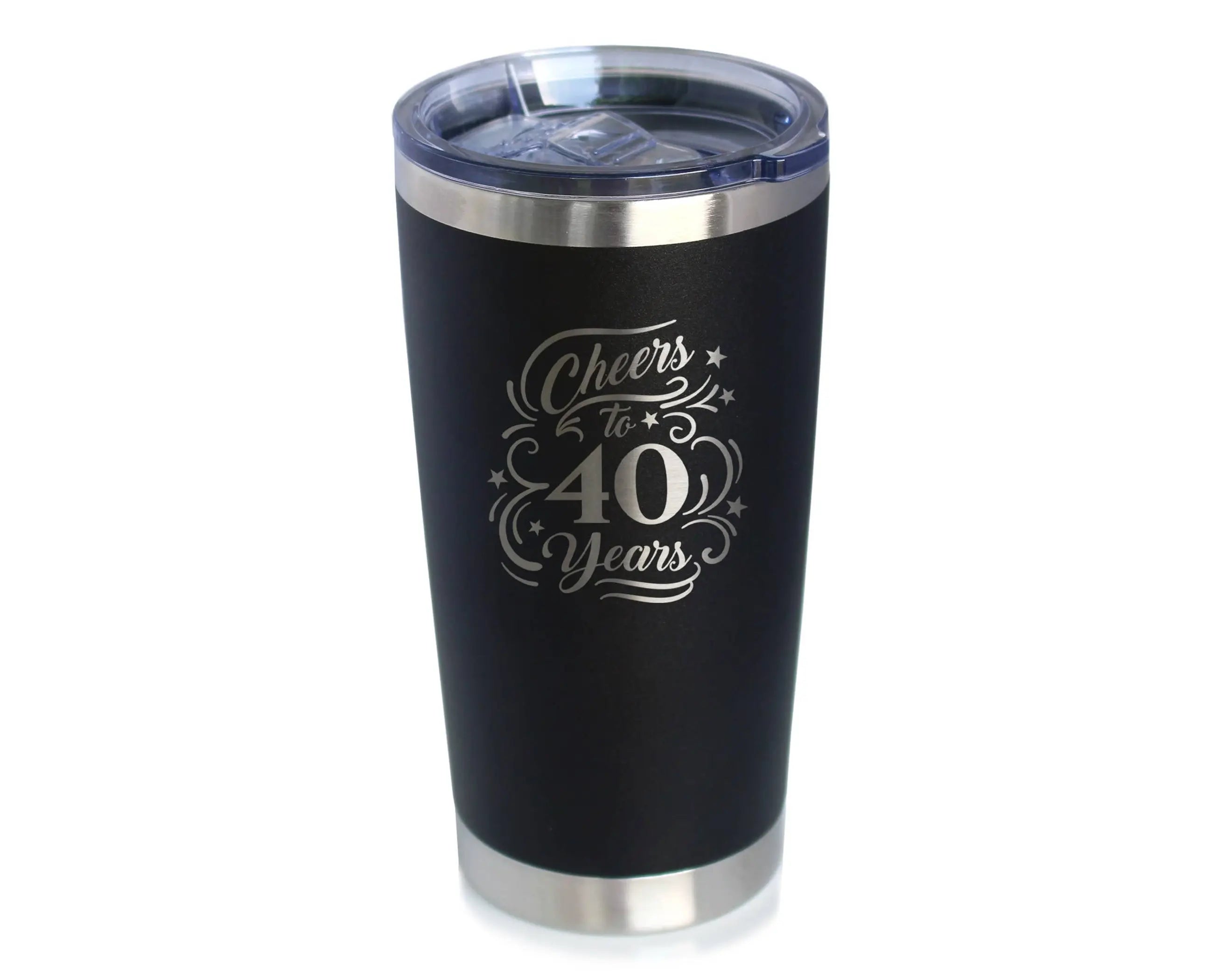 Cheers 40  Insulated Travel Tumbler - 40th Anniversary Gifts Bevvee