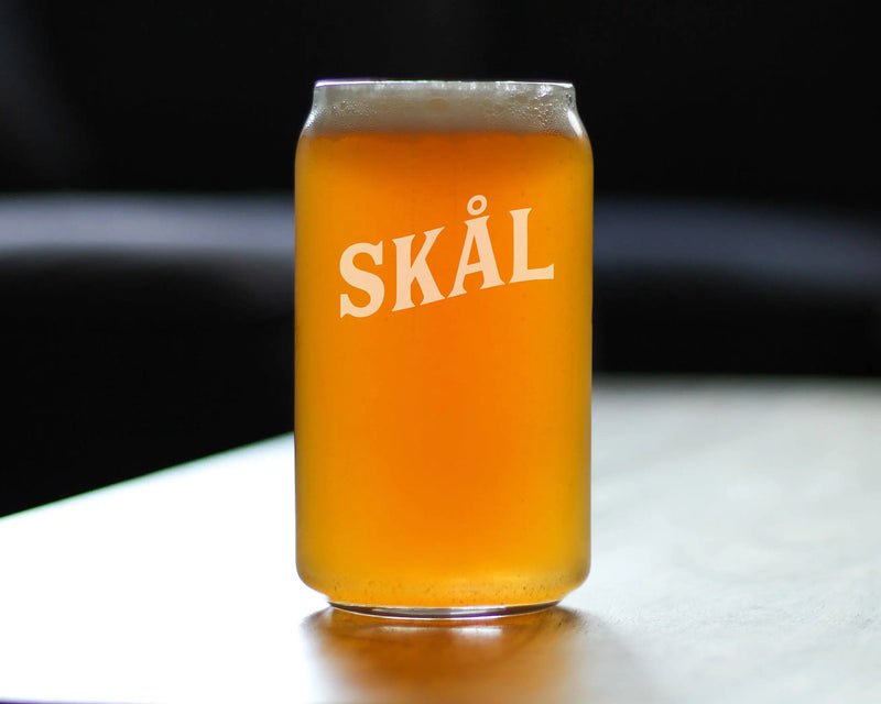 Cheers Norwegian Skal Beer Can Pint Glass - Norway Gifts Bevvee