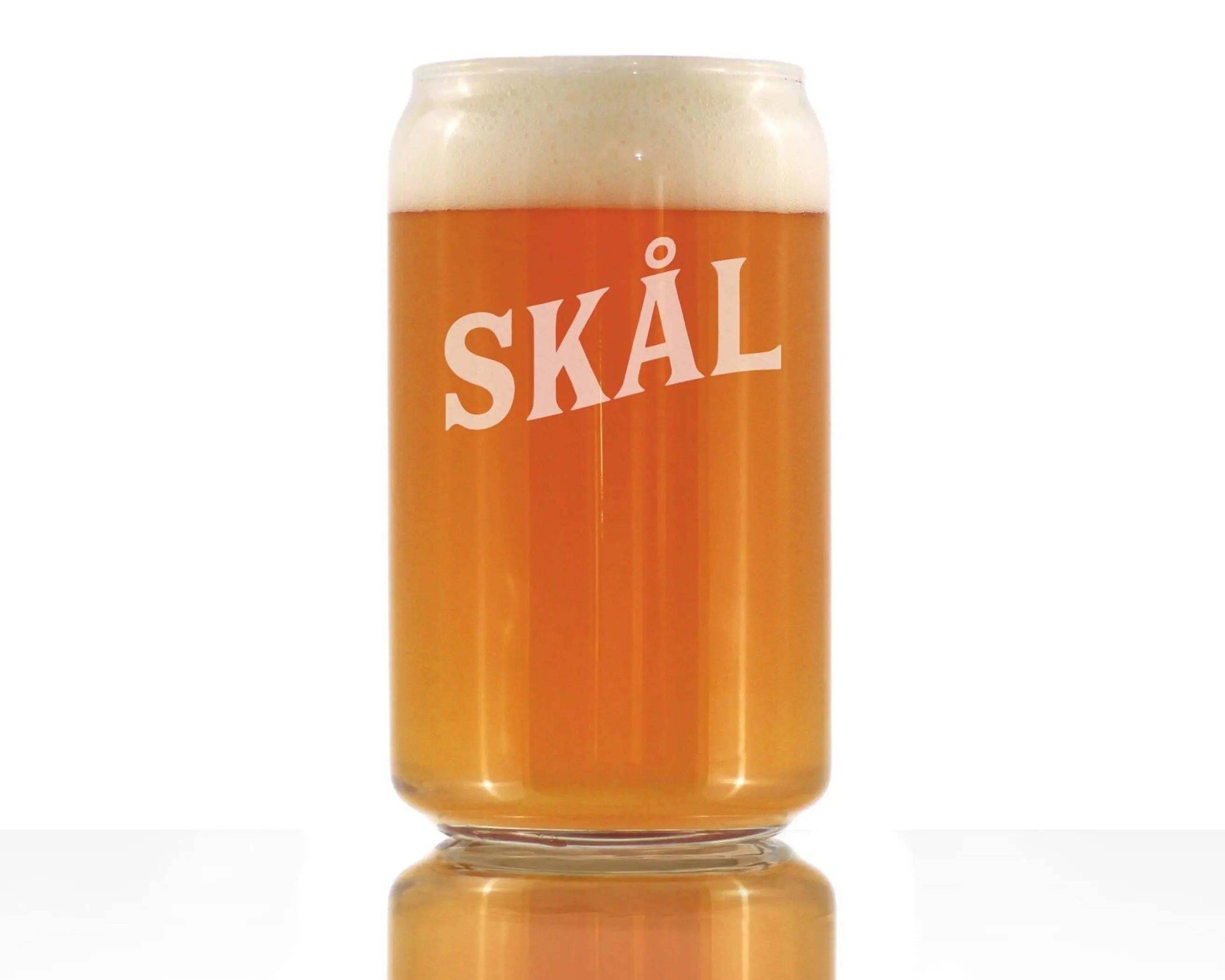 Cheers Norwegian Skal Beer Can Pint Glass - Norway Gifts Bevvee