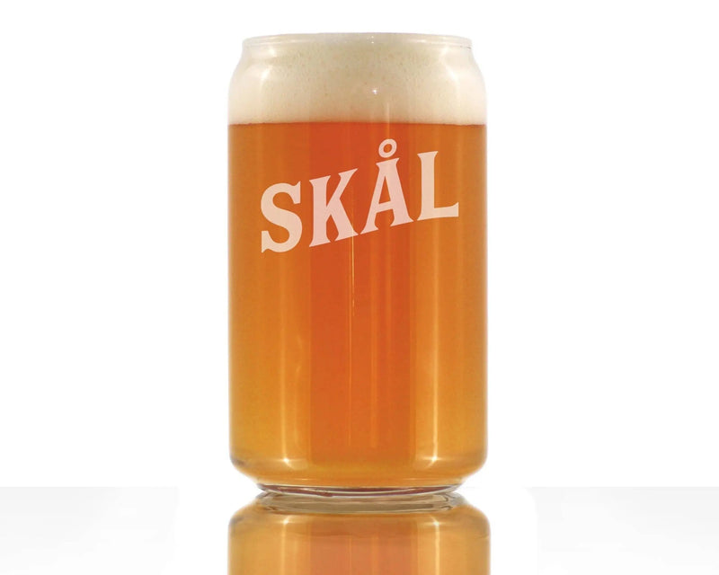 Cheers Norwegian Skal Beer Can Pint Glass - Norway Gifts Bevvee