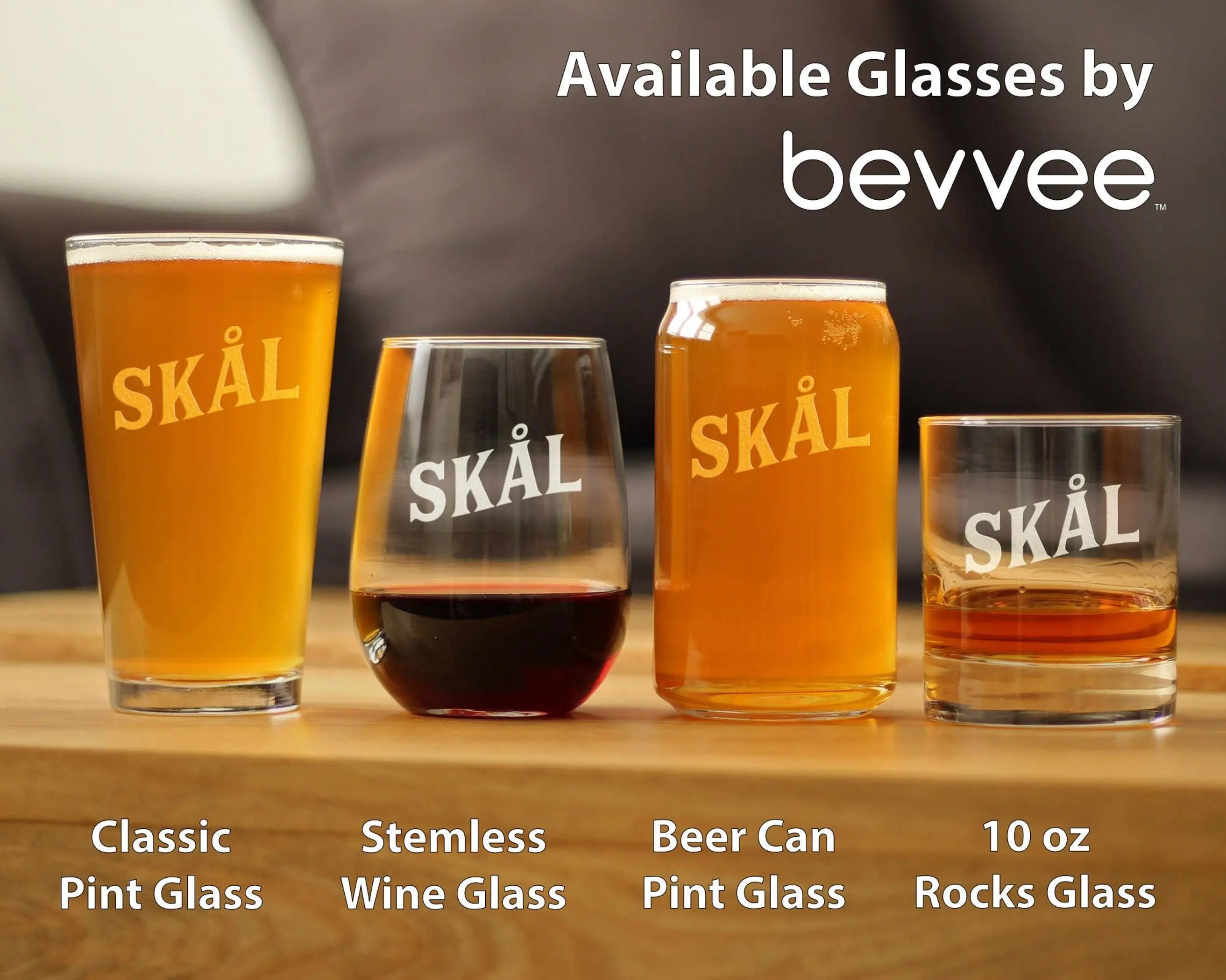 Cheers Norwegian Skal Stemless Wine Glass - Norway Gifts Bevvee