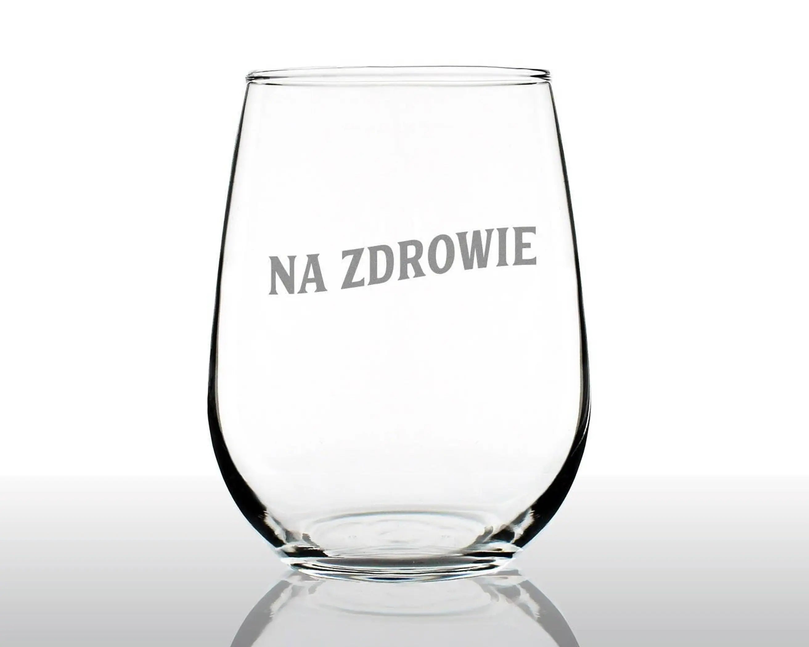 Cheers Polish Na Zdrowie Stemless Wine Glass - Poland Gifts Bevvee