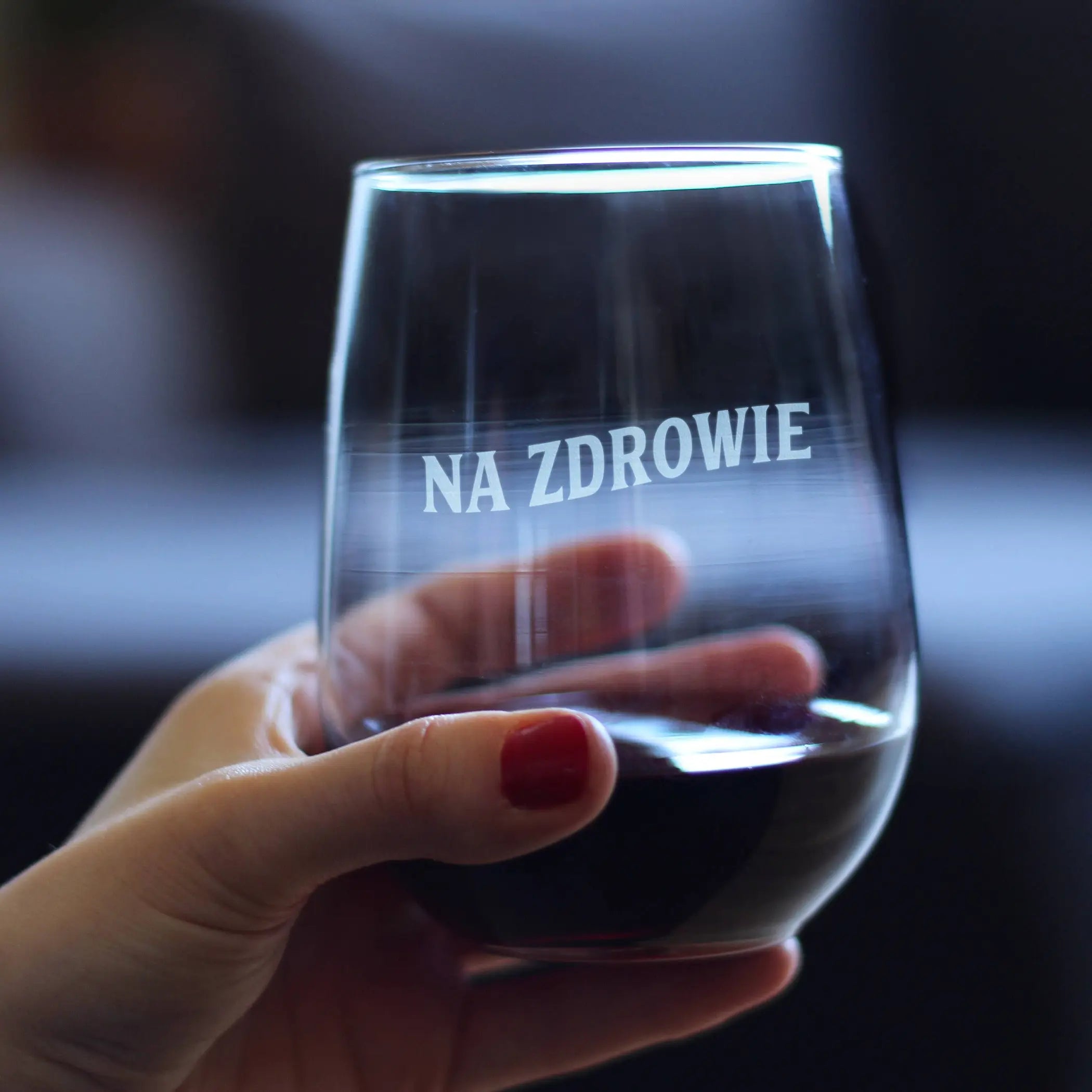 Cheers Polish Na Zdrowie Stemless Wine Glass - Poland Gifts Bevvee