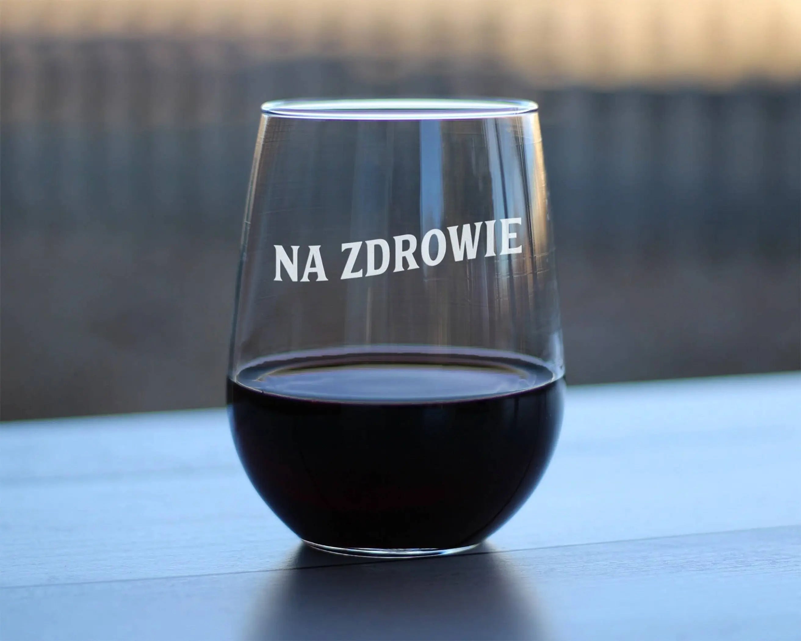 Cheers Polish Na Zdrowie Stemless Wine Glass - Poland Gifts Bevvee