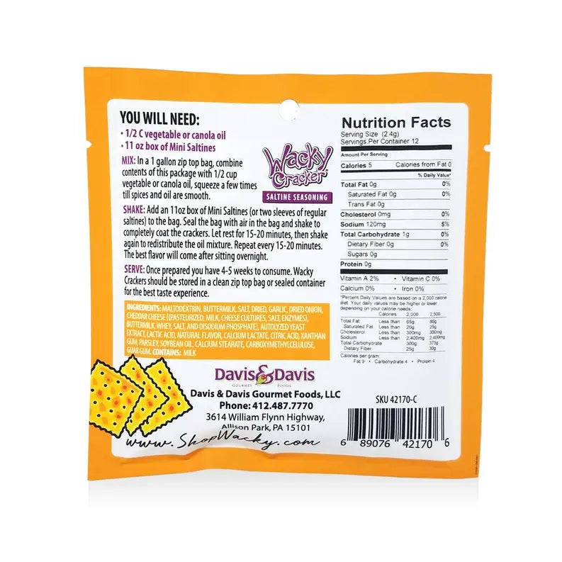 Cheesy Garlic Wacky Cracker Davis & Davis Gourmet Foods