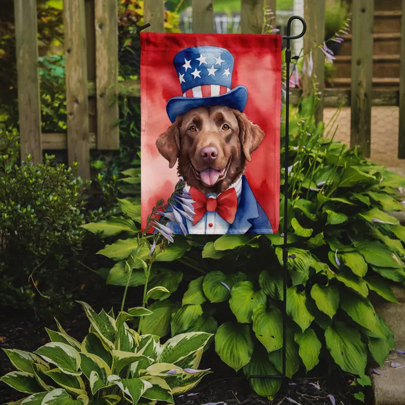 Chesapeake Bay Retriever Patriotic American Garden Flag Caroline's Treasures