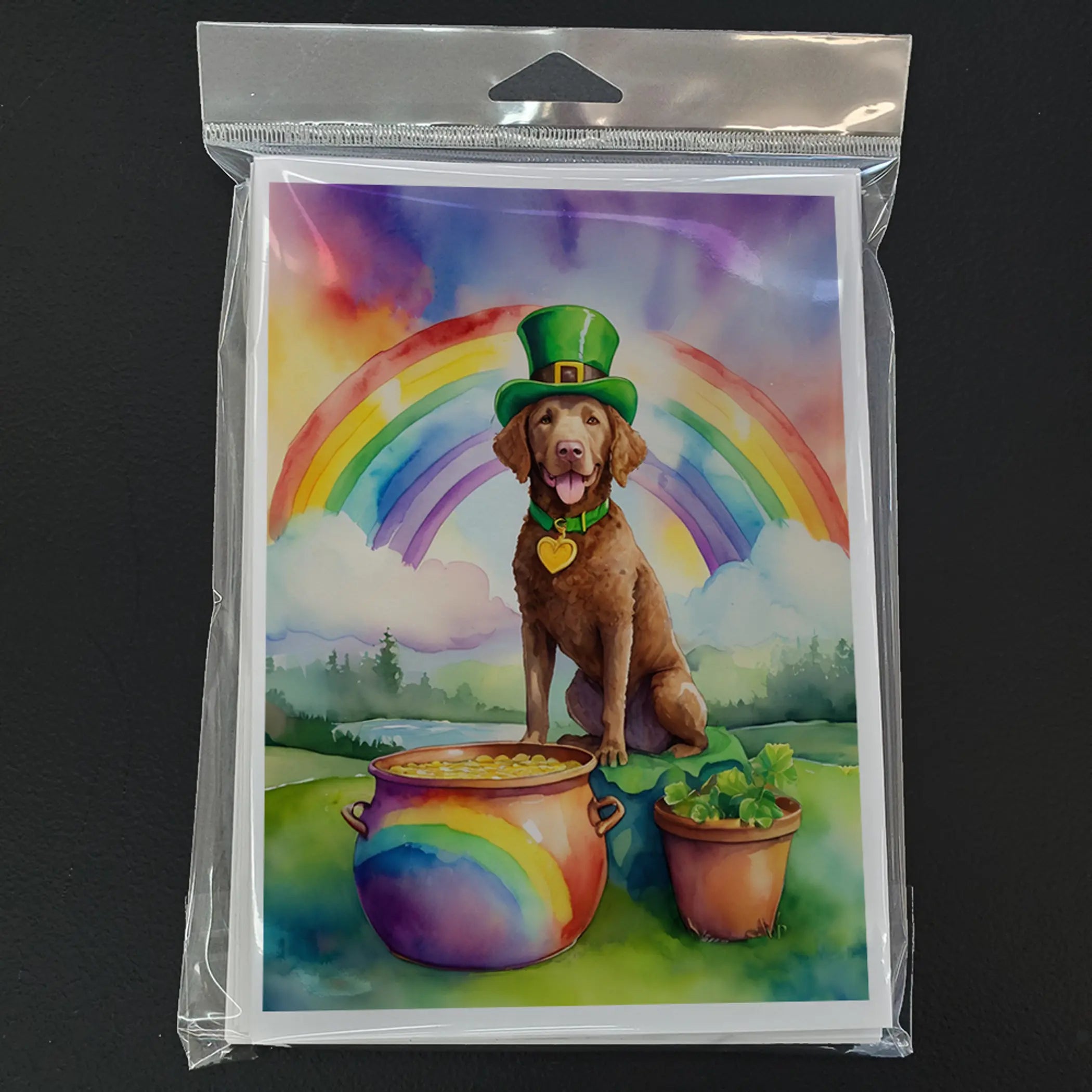 Chesapeake Bay Retriever St Patrick's Day Greeting Cards Pack of 8 Caroline's Treasures