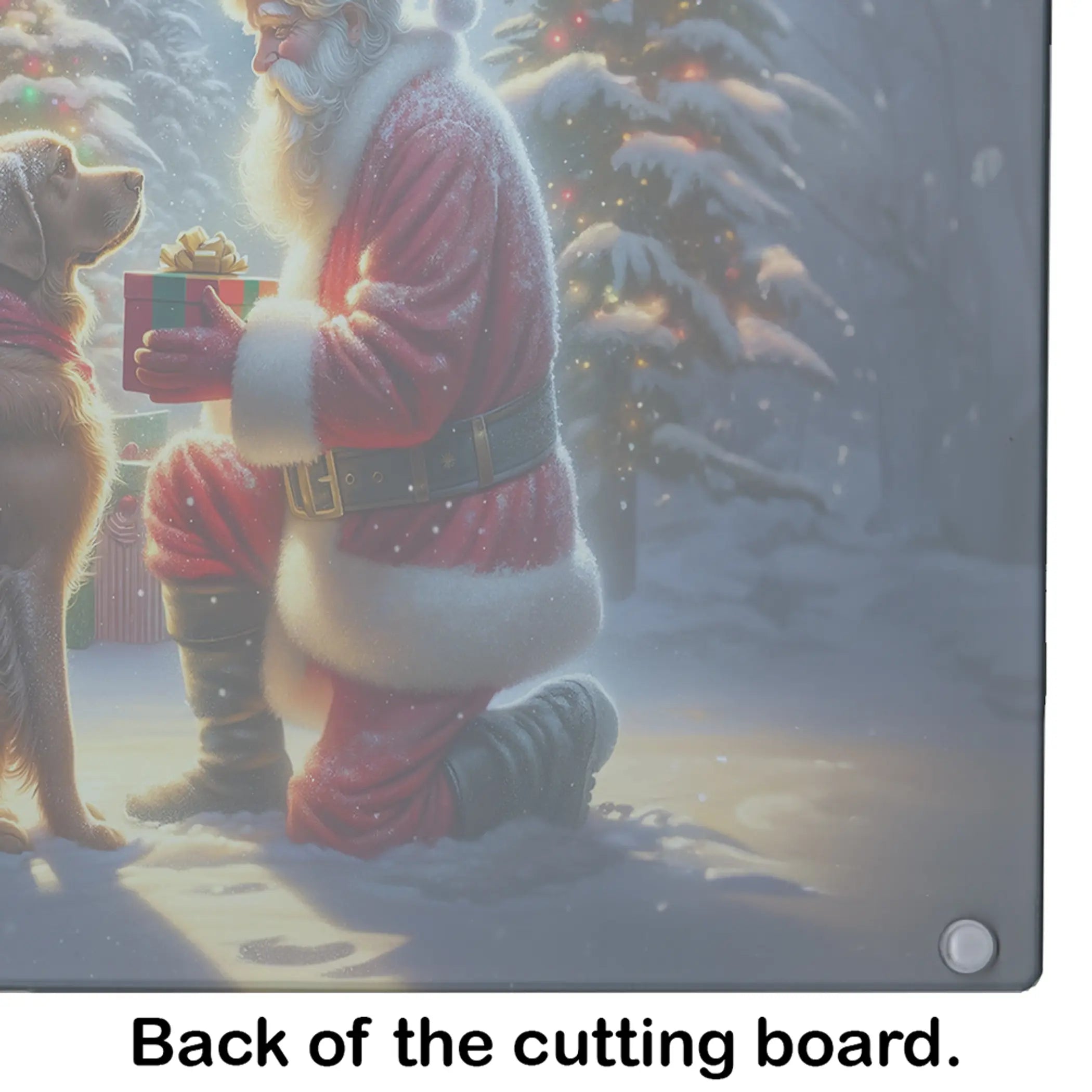 Chesapeake Bay Retriever and Santa Claus Glass Cutting Board Caroline's Treasures
