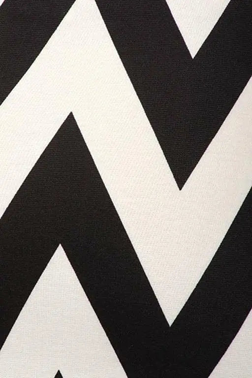 Chevron Striped Fitted Pencil Skirt With High Waist Black SurelyMine