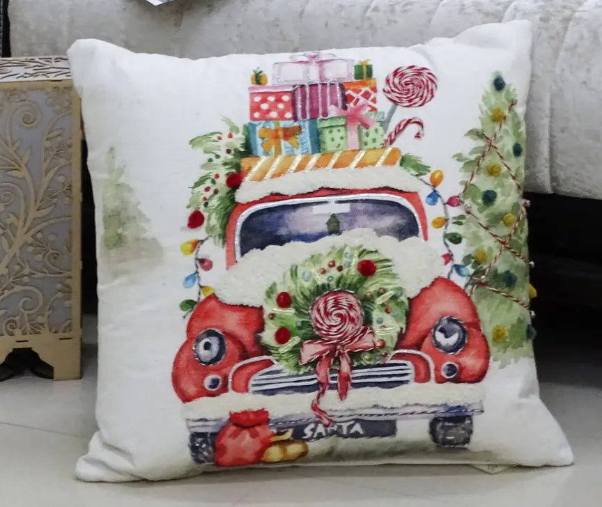Chicos Home 20" x 20" Christmas Embroidered Throw Pillow-Car Classy R Us LLC