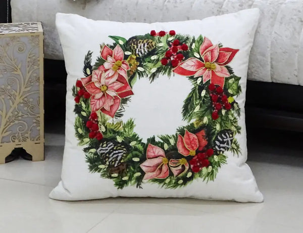 Chicos Home 20" x 20" Christmas Throw Pillow Wreath Classy R Us LLC