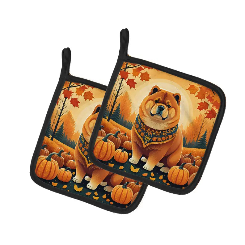 Chihuahua Fall Pair of Pot Holders Caroline's Treasures