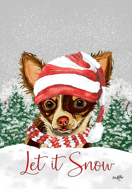 Chihuahua Gizmo - Hippie Hound Studios Christmas  House and Garden Flags Best of Breed