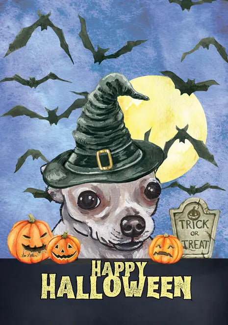 Chihuahua - Hippie Hound Studio Best of Breed Halloween House and Garden Flag Best of Breed