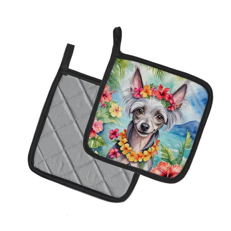 Chihuahua Luau Pair of Pot Holders Caroline's Treasures